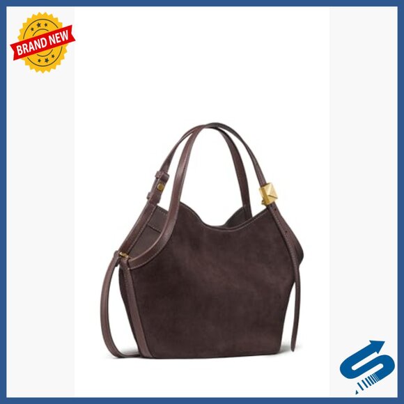 Deco Suede Small Tulip Tote Bag | Kate Spade New York Small Tulip Tote Suede Leather Crossbody Shoulder Bag Magnetic Closure